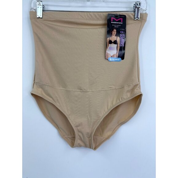 Maidenform 1854 Firm Control High Shape Brief Shapewear Beige XL NEW - Picture 1 of 7